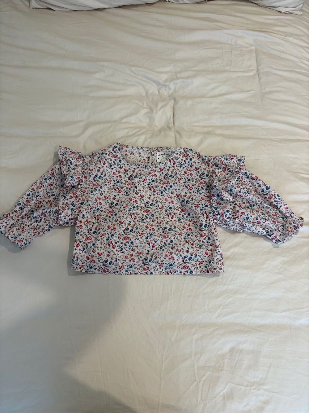 Floral Ruffle Sleeve Top